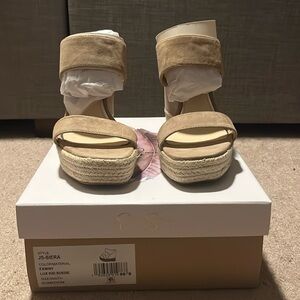 NEW Jessica Simpson Siera Espadrille Wedge Slide Sandal Fawny Women's Size 8.5